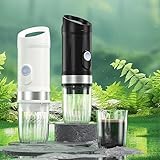 Tragbare Espressomaschine, 20 Bar Elektrische Kaffeemaschine mit Selbsterhitzung Kompatibel mit NS Kapsel, Kaffeepulver, 80ml Kleine Reisekaffeemaschine für Camping Wandern Büro Wohnmobil (weiß)