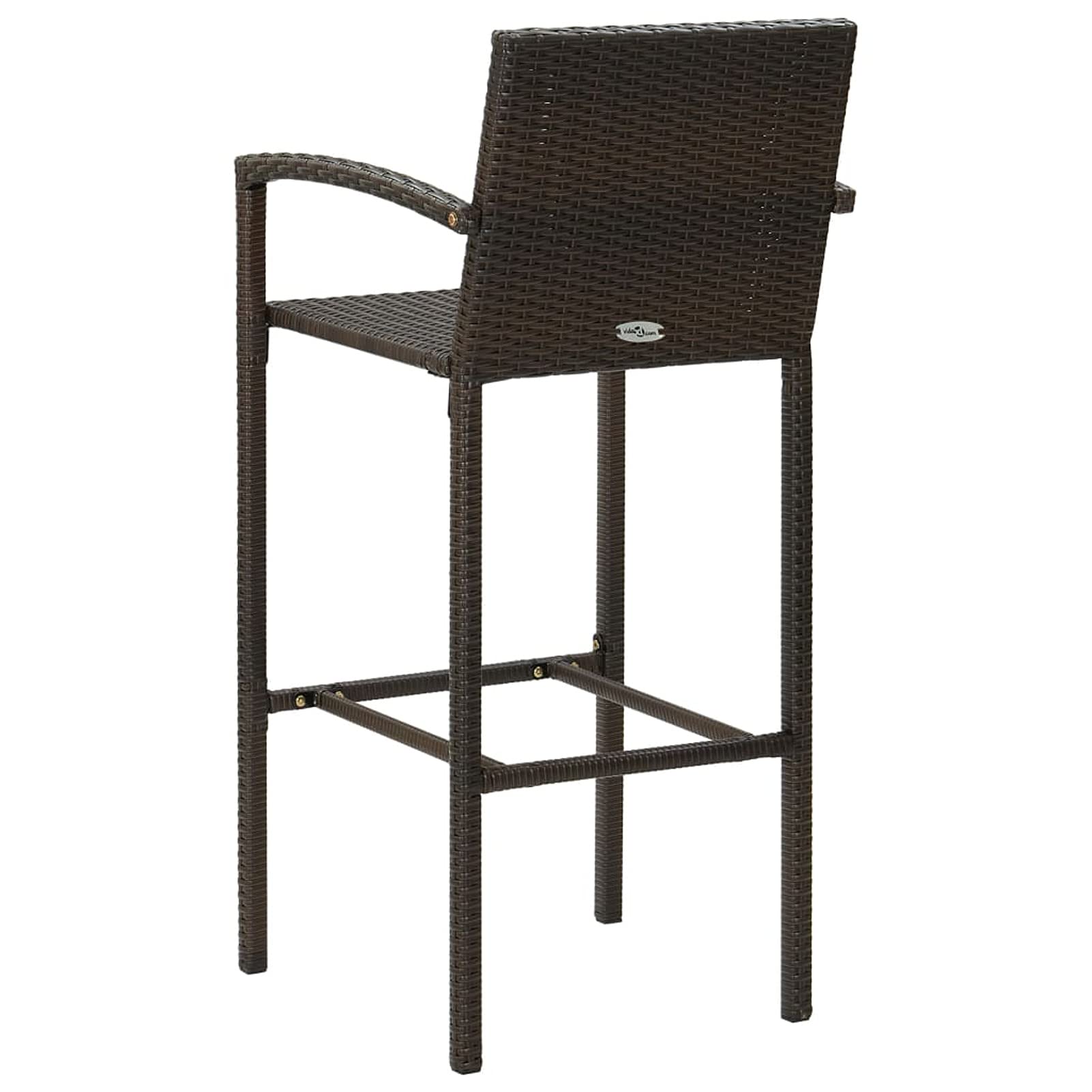 Homgoday Taburetes de bar, 4 unidades, marrones, de poliratán, silla de oficina, silla de escritorio, para salón o dormitorio