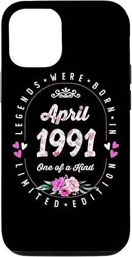 Miniatura 4 de iPhone 13 Pro Max Floral Birthday - Las leyendas nacieron en abril de 1991