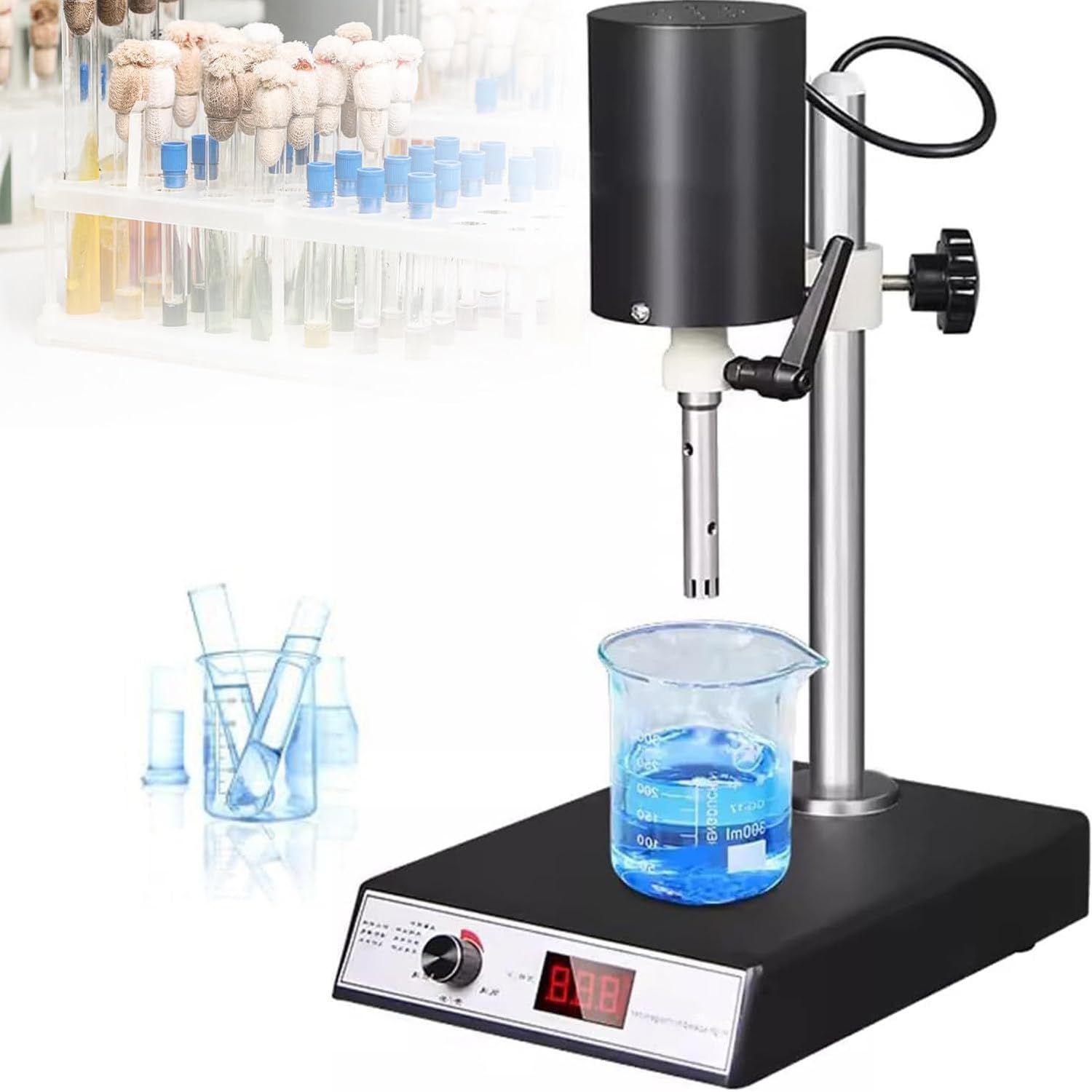 Einstellbarer Hochgeschwindigkeits-Homogenisator 220 V, Laboremulgator für Zelldispersion, 300-23000 U/min, effiziente Dispergierausrüstung für den Laborgebrauch