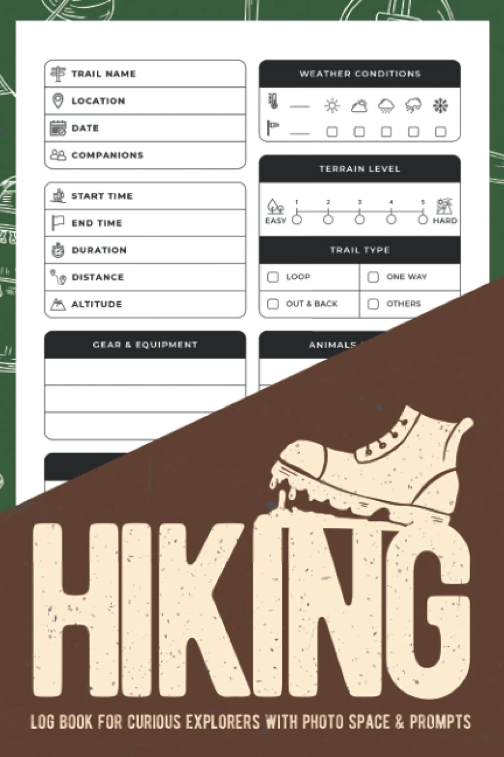 Hiking Log Book For Curious Explorers With Photo Space & Prompts: A Logbook Journal With Place For Pictures And Sketchbook For Hikers (Outdoor Adventure Log Books)