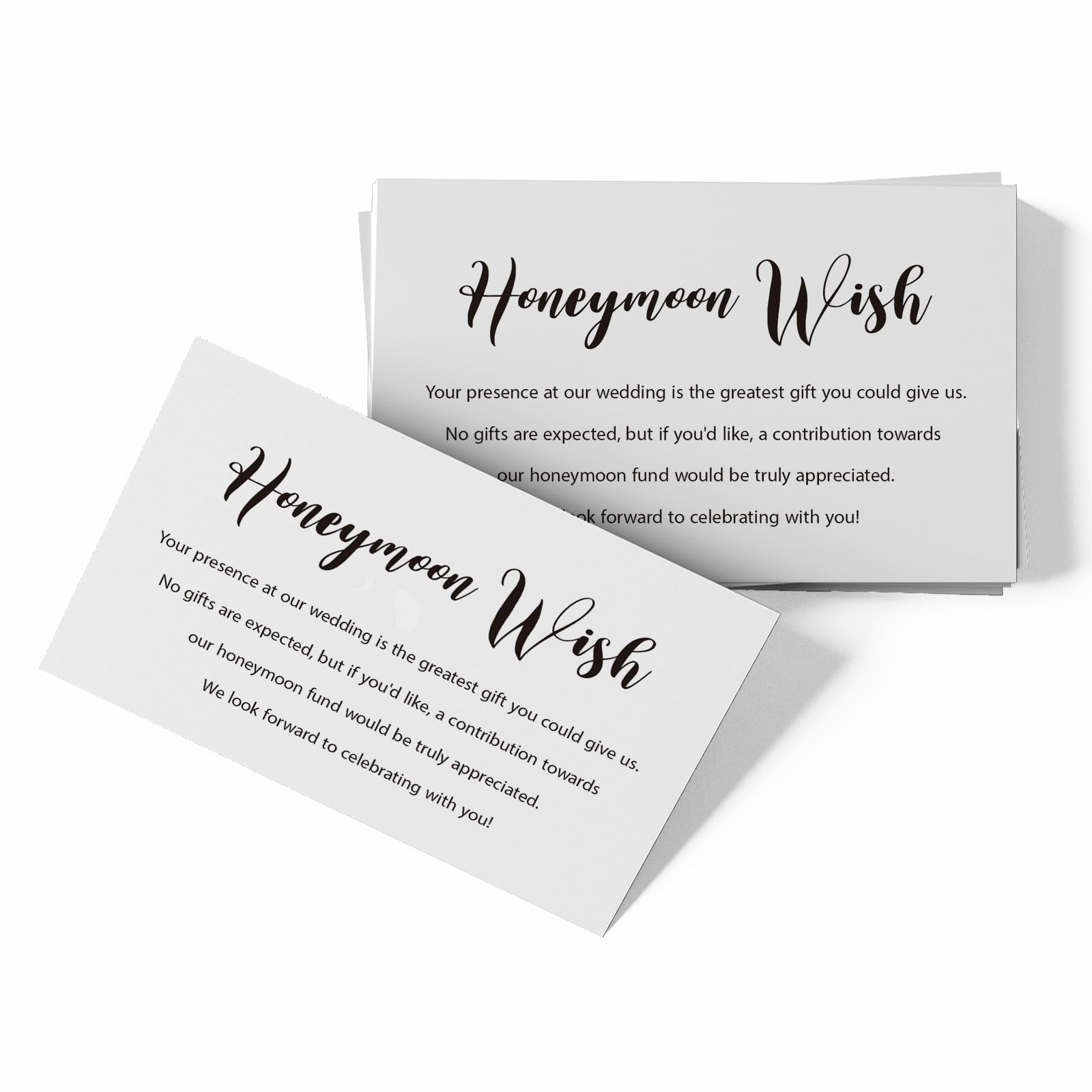 Mr.Mug Honeymoon Fund Cards for Wedding, No Gifts Request Insert, Rustic Style, 3.5x5 Inch, 50 Pack
