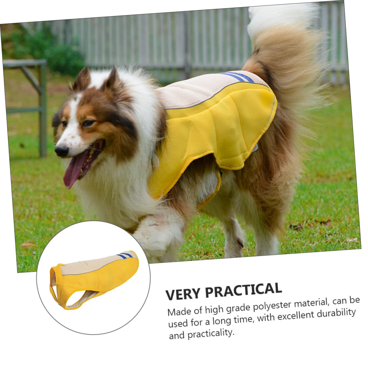 Gilet Rafraîchissant pour Animaux de Compagnie, Jaune XL en Polyester