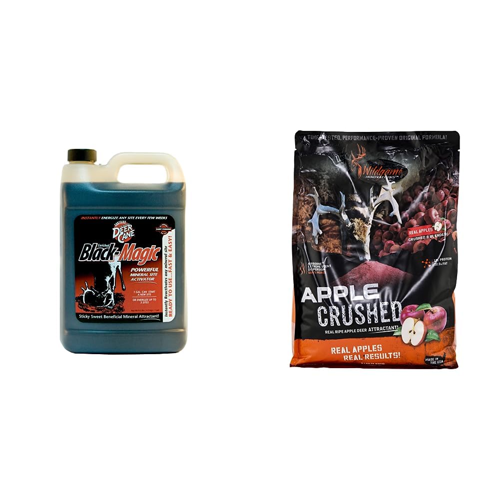 Evolved HABITATS Deer Cane Black Magic Liquid Mineral Deer Attractant - Fast & Easy to Use All Year-Round Mineral Food Supplement with Natural Molasses Flavors - Mineral Site Activator