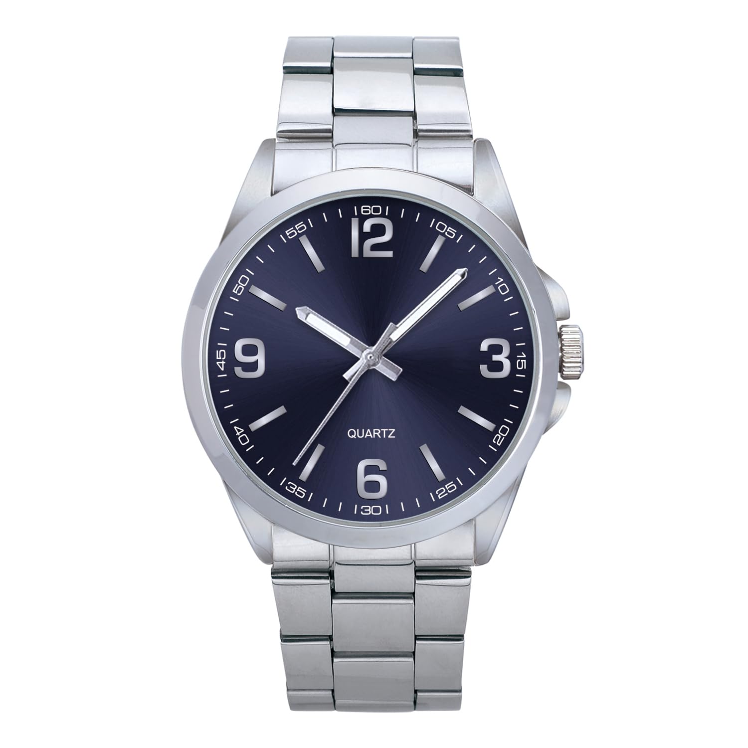 NUOVO Men's Classic Watch 41mm Dial Silver Stainless Steel Case and Band Analog Display Arabic Numerals Water Resistant