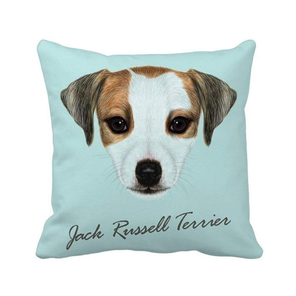 Housse de coussin Jack Russell Terrier carré en coton pour canapé salon