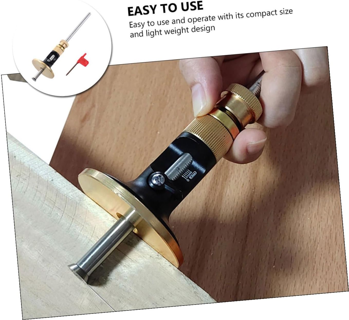 Luxshiny European Type Woodworking Scribe Gauge Hard Alloy Blade, Carpenter Marking Tool for Parallel Line Drawing, Precision Mortise Gauge for Woodworking Layout and Scribing