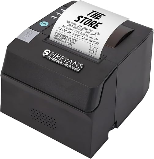 SHREYANS 80mm Inkless Thermal Billing Printer with Autocutter | Supports All Windows Linux and Macbooks | Most Usefull in Restaurants Supermarkets…