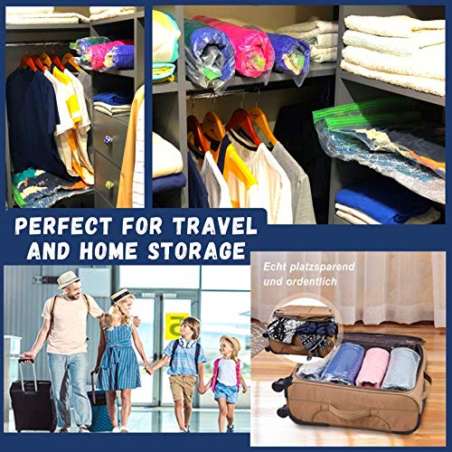 Space Saver Bags For Travel 10 Pack Compression Bags For Travel -Travel Accessories- Vacuum Bags For Travel No Vacuum Pump Needed, Roll-Up Vacuum Storage Bags For Travel And Luggage Packing-Organizers #TOP5