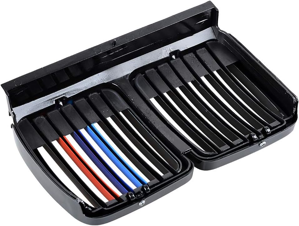 Compatible With 1982-1994 BMW E30 Front Upper Bumper Grille 318i 318is 325i 325is 325iX 325 325e 325es M3 (Glossy Black M-Color)