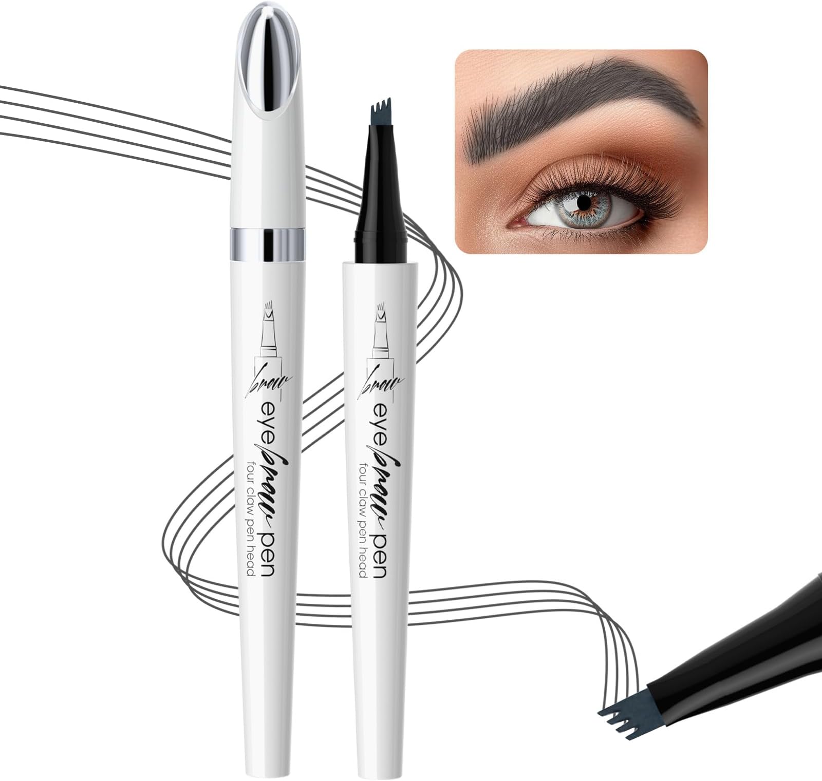 Amazon.com : Jutqut Microblading Eyebrow Pen, Eyebrow Pencil with 4 ...