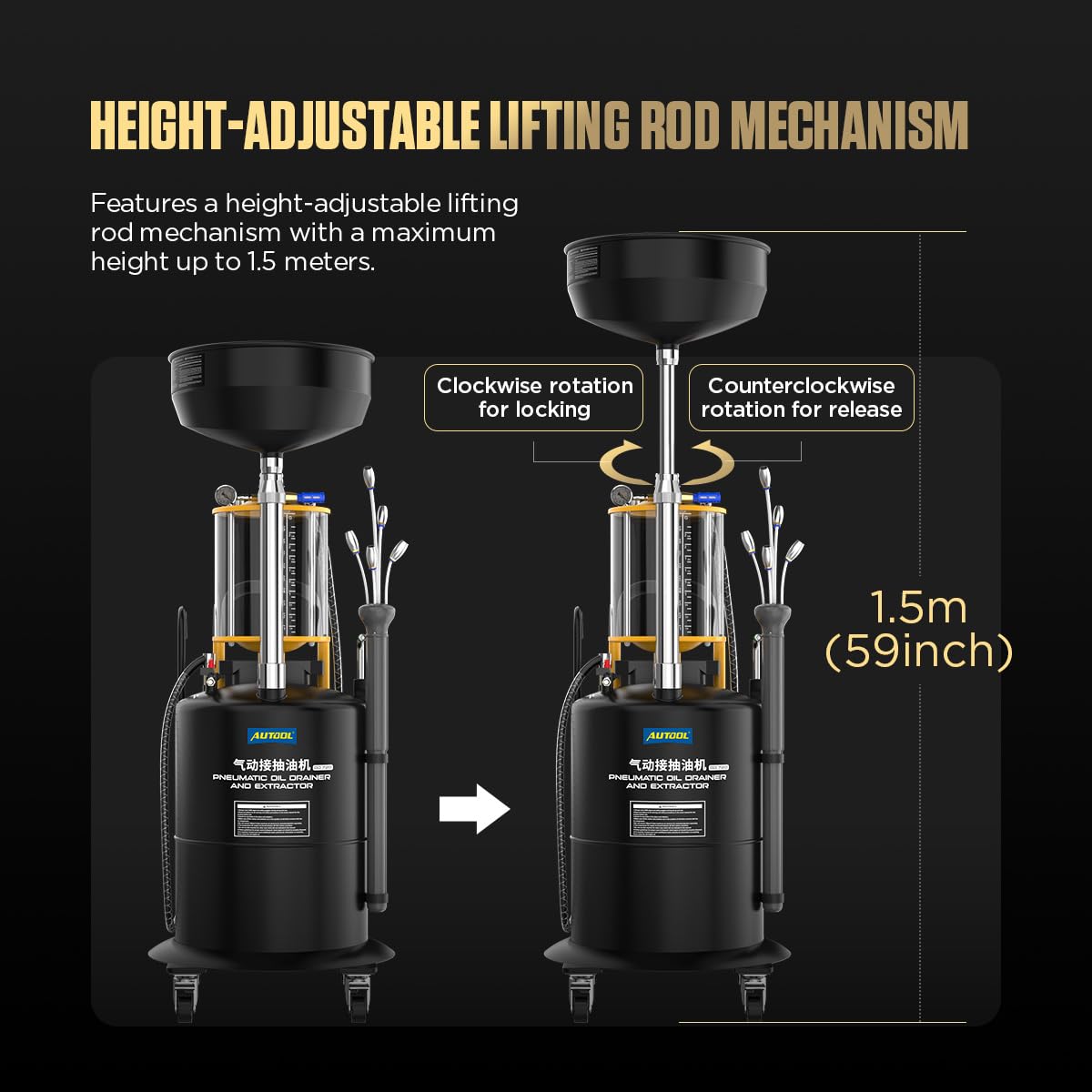 Réservoir De Vidange D'huile Usée Vidange D'huile Portable 20 Gallon Air Operate W Air Valve P 010458611643