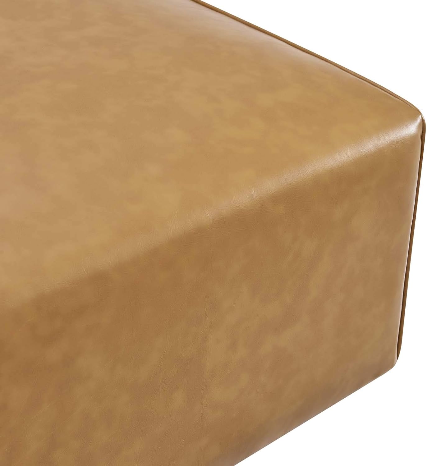 Modway Mingle Vegan Leather Ottoman in Tan