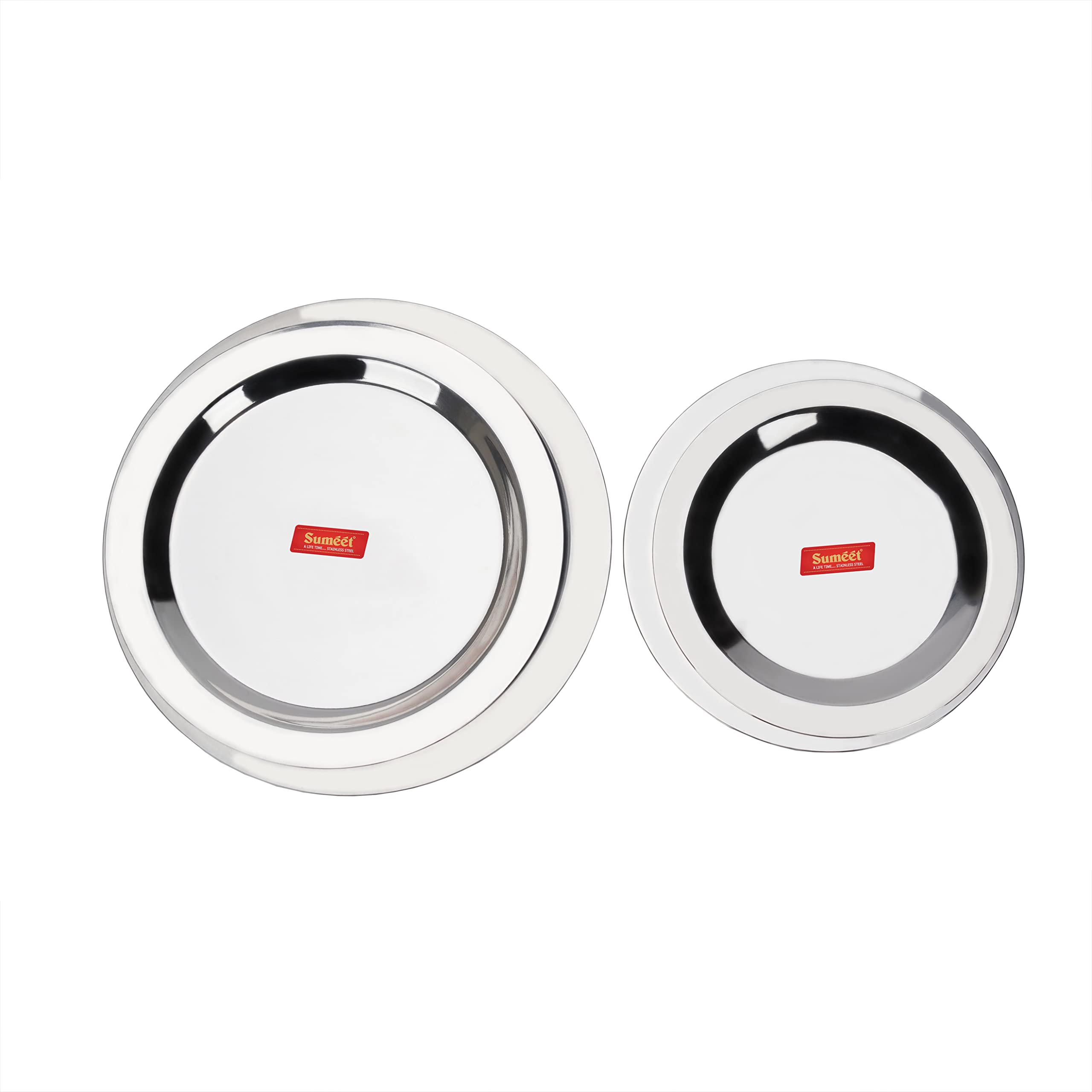 Sumeet Stainless Steel Heavy Gauge Ciba/Lids/Tope/Cheeba Cover Set of 4 Pcs (Small Size 12.3cm, 13.8cm, 15.5cm, 16.7cm), Silver 1