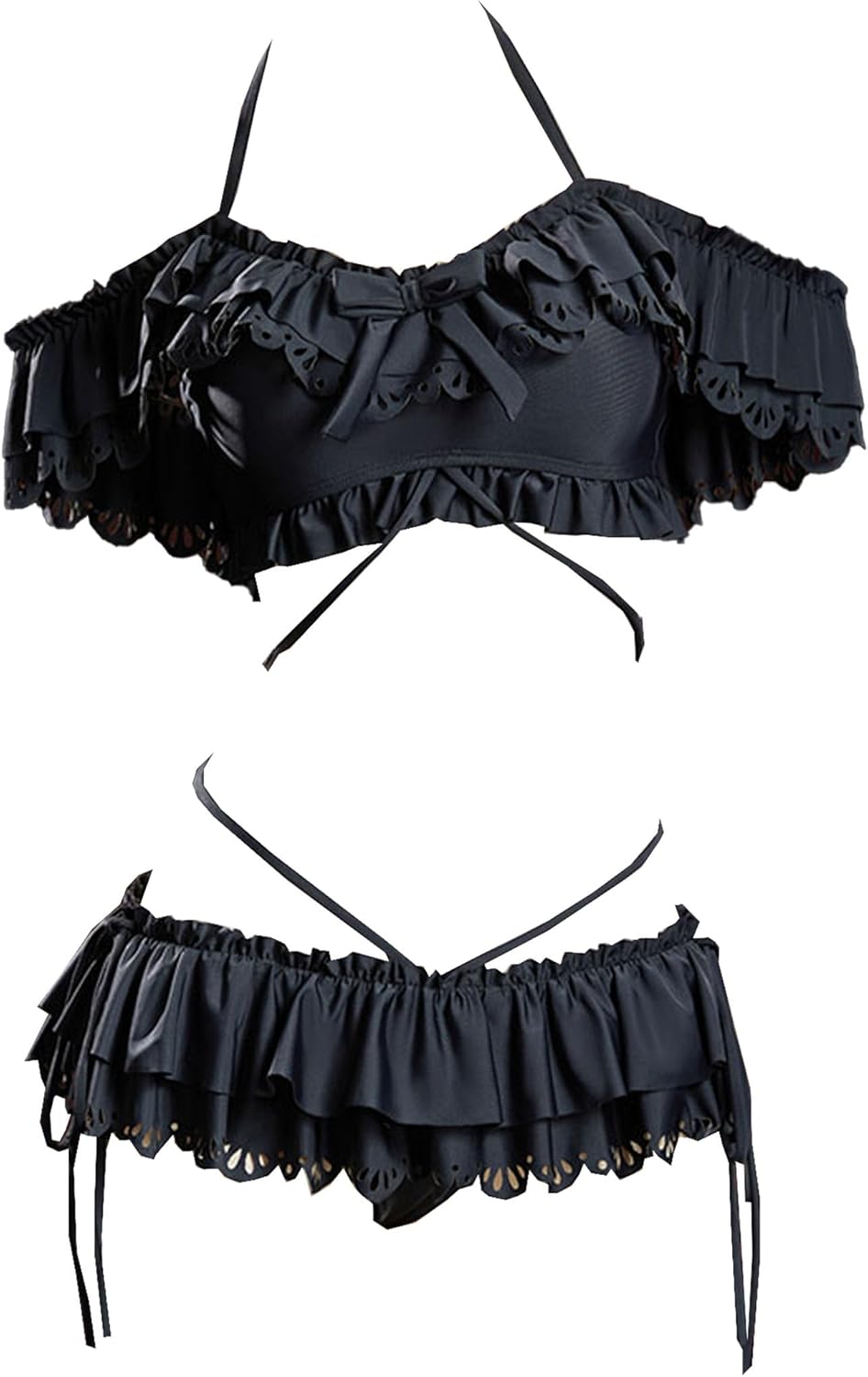 MEOWCOS Women's Bikini Set Gothic 2 Piece Swimsuit Retro Victorian-Style Bathing Suit