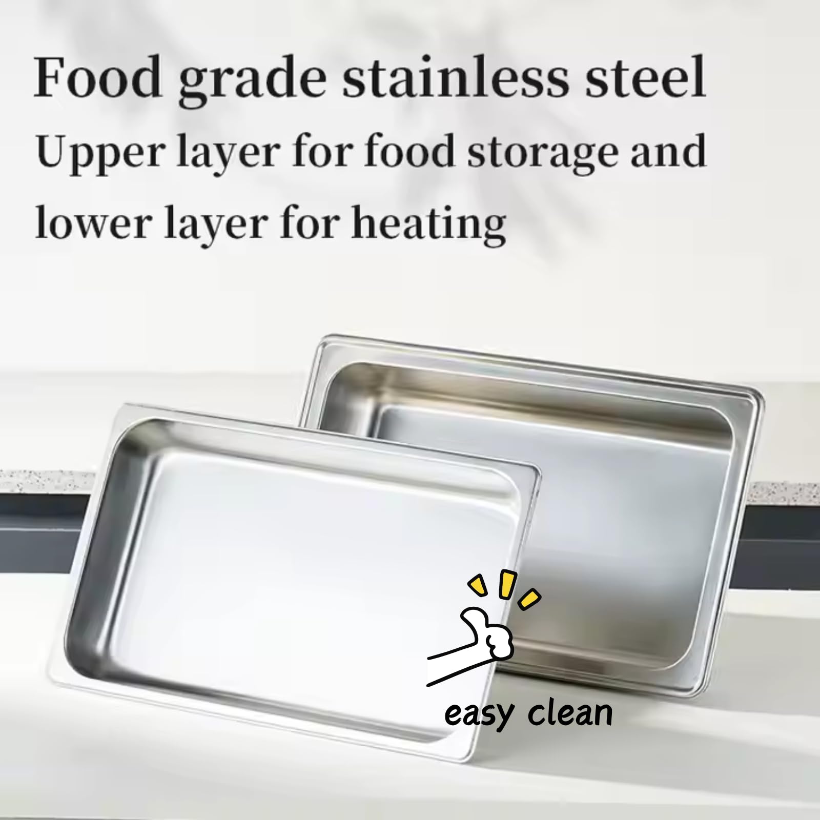 Platos de frotamiento comerciales de 8 litros for Buffet | Chafer de acero inoxidable con tapa colgante Calentadores de alimentos for buffet
