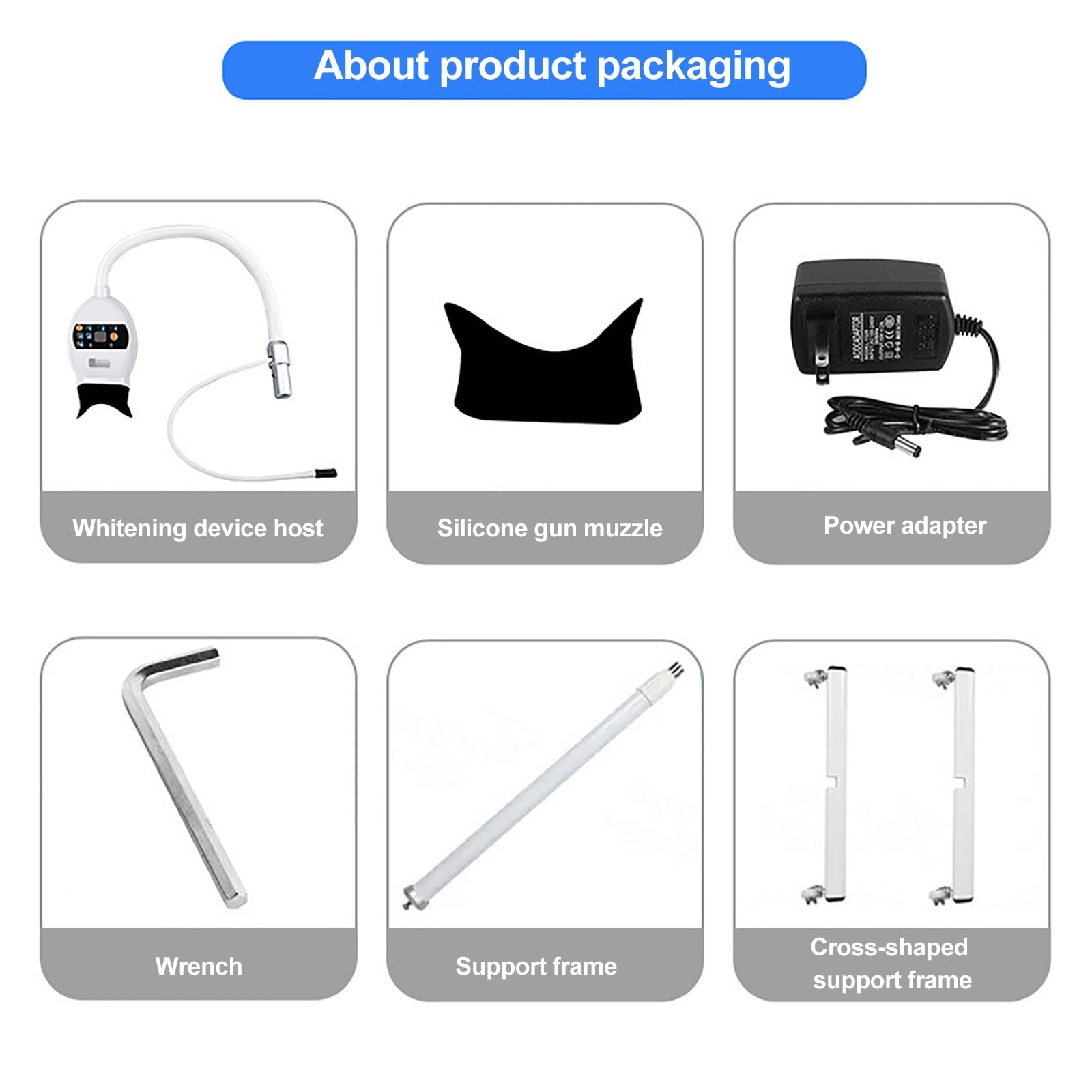 Lampada Sbiancante per Denti a 3 Colori con Luce LED, Lampada Sbiancante Mobile per Denti