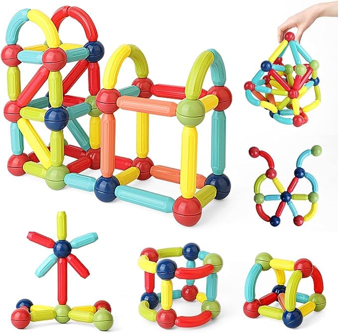 Lefan Magnetic Sticks 68 Pcs Building Blocks For Kids Big Magnetic Toys For Kids Girls Boys Toddlers Age 3 4 5 6 7 8 9 Years Educational Stem Learning Magnet Stick Balls Game,Multicolor (B0CG1DVL41) Amazon Price History, Amazon Price Tracker