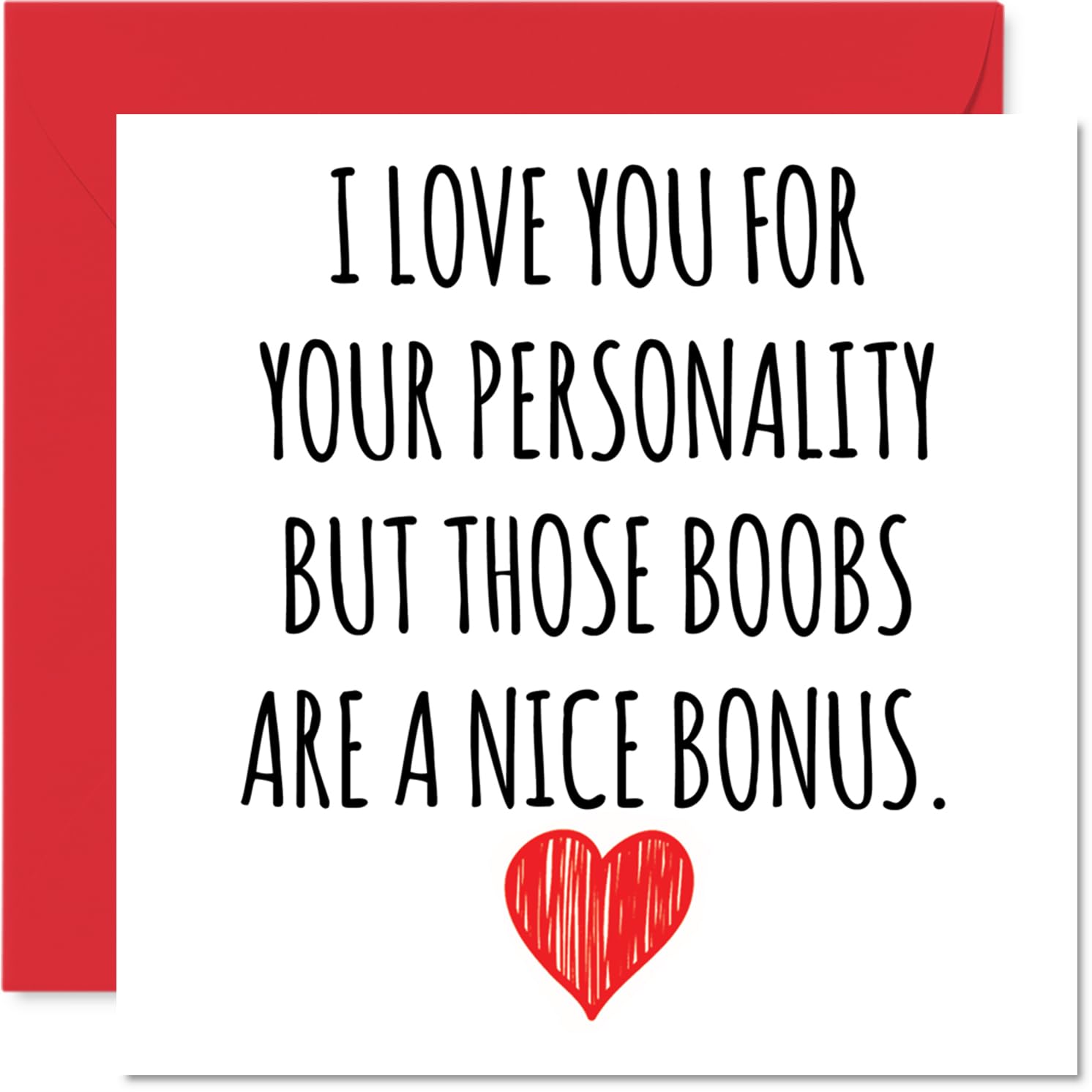 Funny Anniversary Card - A Nice Bonus - Cheeky Happy Anniversary Card for Women, 145mm Joke Humour Anniversaries Greeting Cards