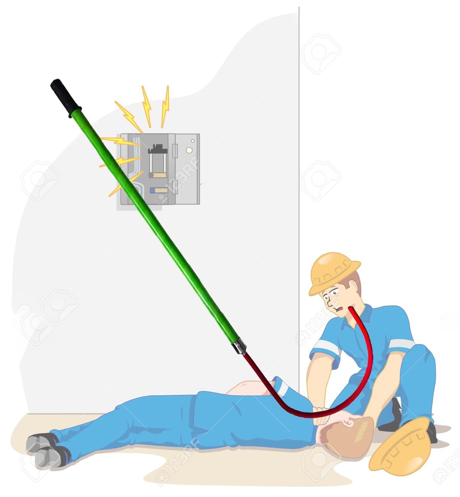 Poste de rescate aislado contra arcos eléctricos para operarios de servicios