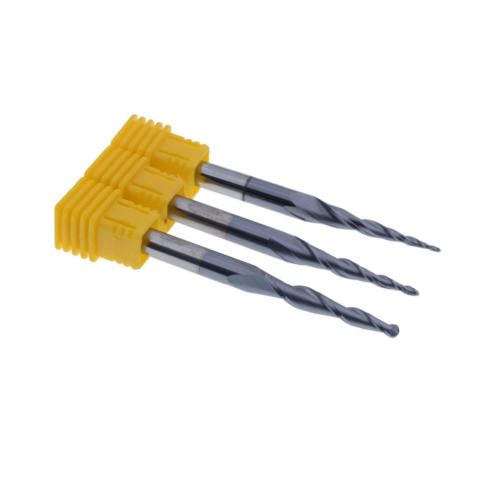 Cortador de fresado de superficie 4 piezas/lote de 4 mm R0.25/0.5/0.75/1.0 HRC55 2F Carburo sólido Conexo cónico cónico con molinos de extremo de madera para cortadores de fresado de metal de