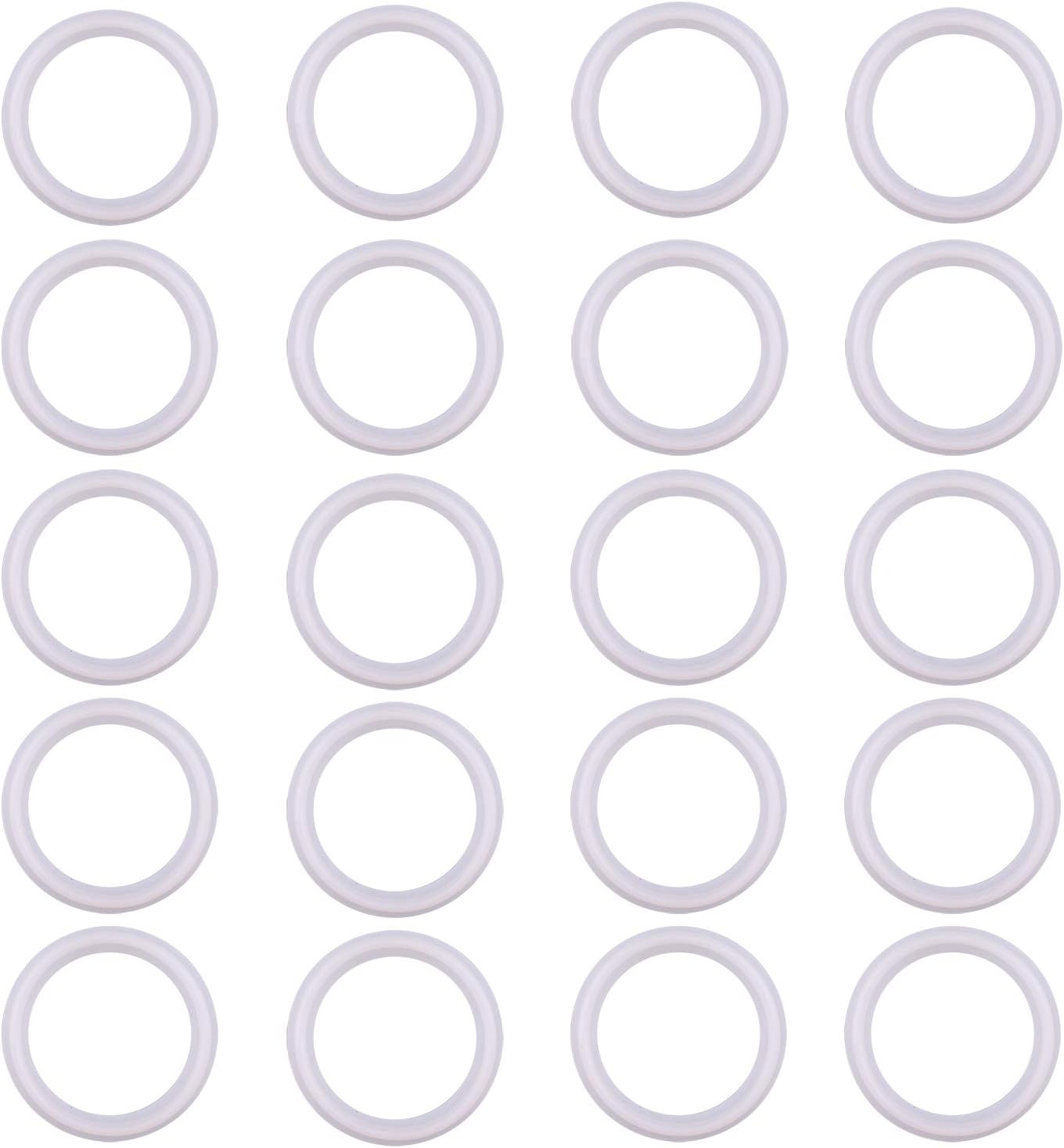 DERNORD Silicone Gasket Tri-Clover (Tri-clamp) O-Ring Pack of 20 (2" Tri clamp Size: OD: 64mm, ID: 48mm)