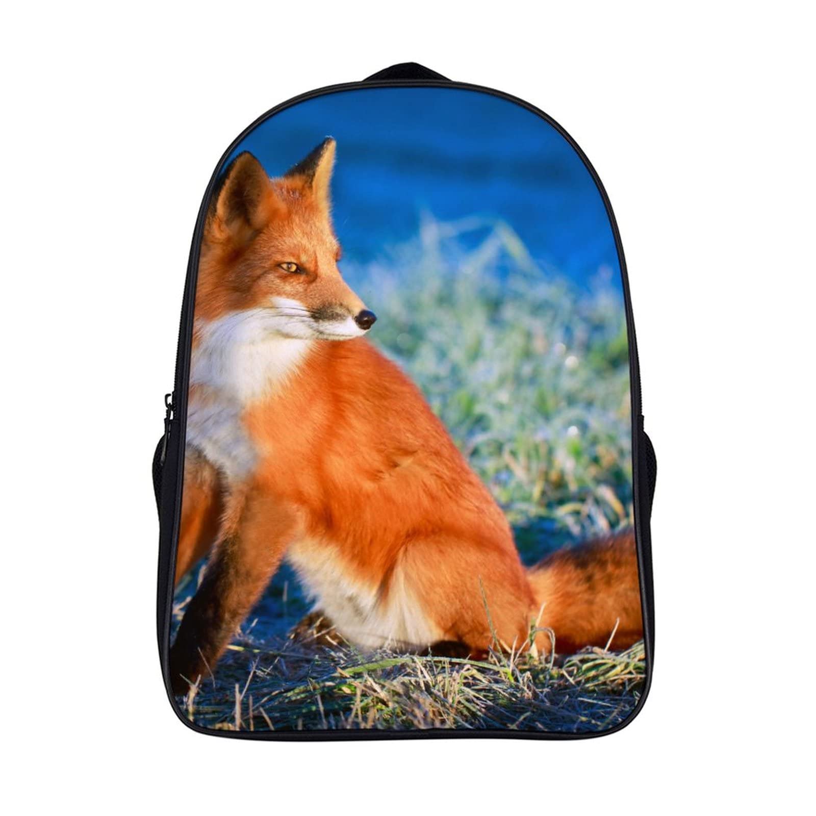 Mochila escolar de zorro con efecto 3D cool y gran capacidad 7