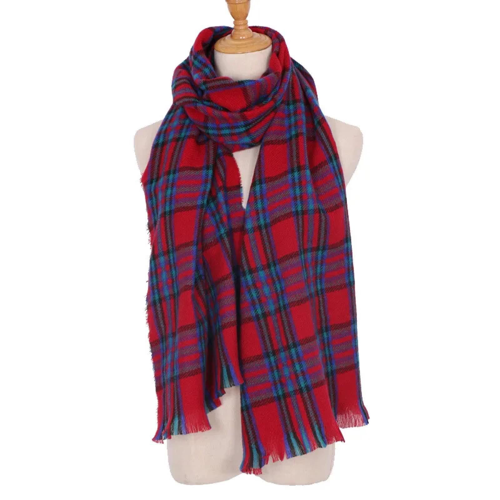 Sciarpa Donna Scialle Uomo Sciarpa Scozzese da Donna in Inverno, Colore alla Moda Abbinato al Collo Caldo Regalo per Coppia