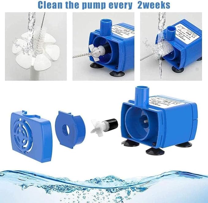 Bomba para Fuente de Agua para Gatos AYNEFY, Acero Inoxidable, Azul miniatura 5