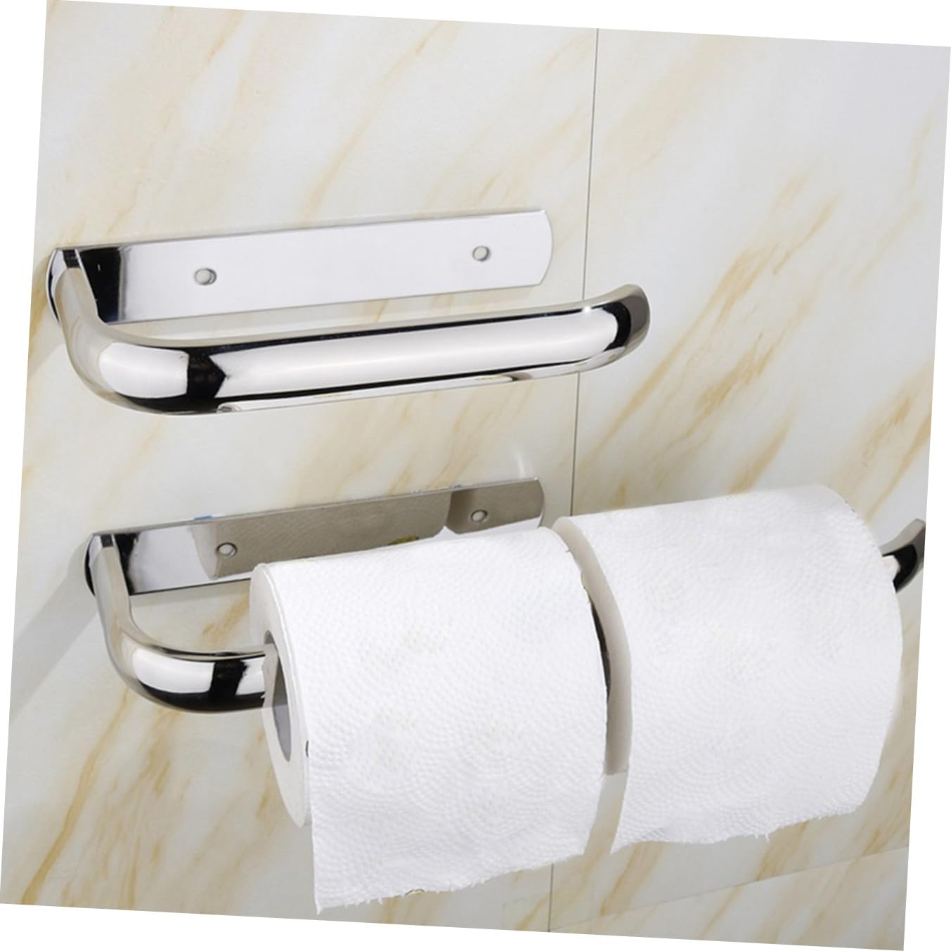 Porta Asciugamani di Carta in Acciaio Inox Argento, Barra Singola