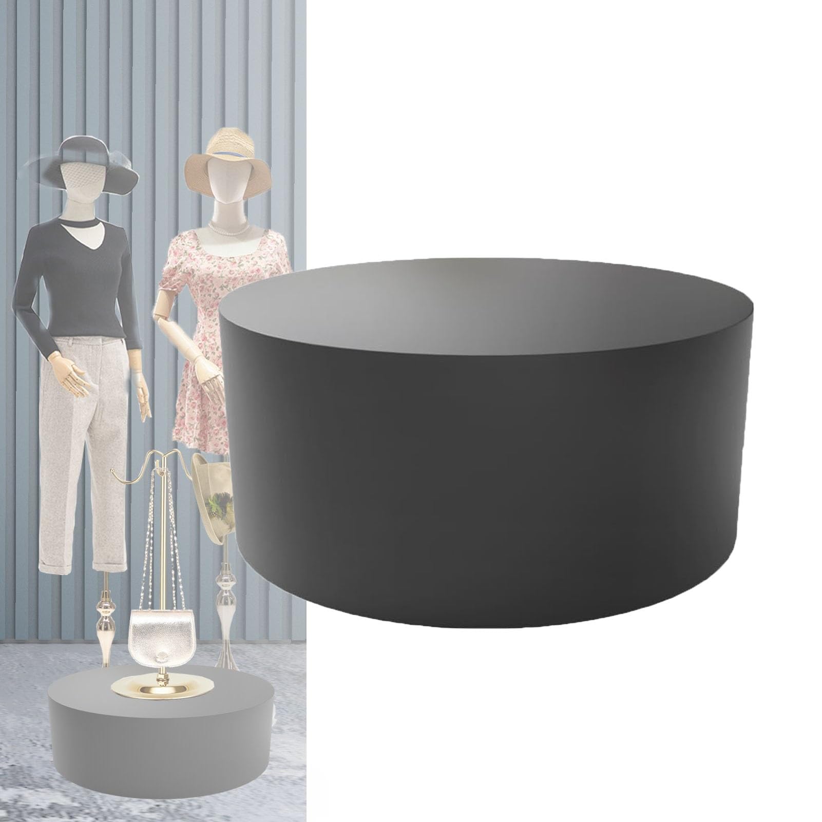 Colonne d'exposition ronde et durable en bois blanc pour buffets et décors de fête