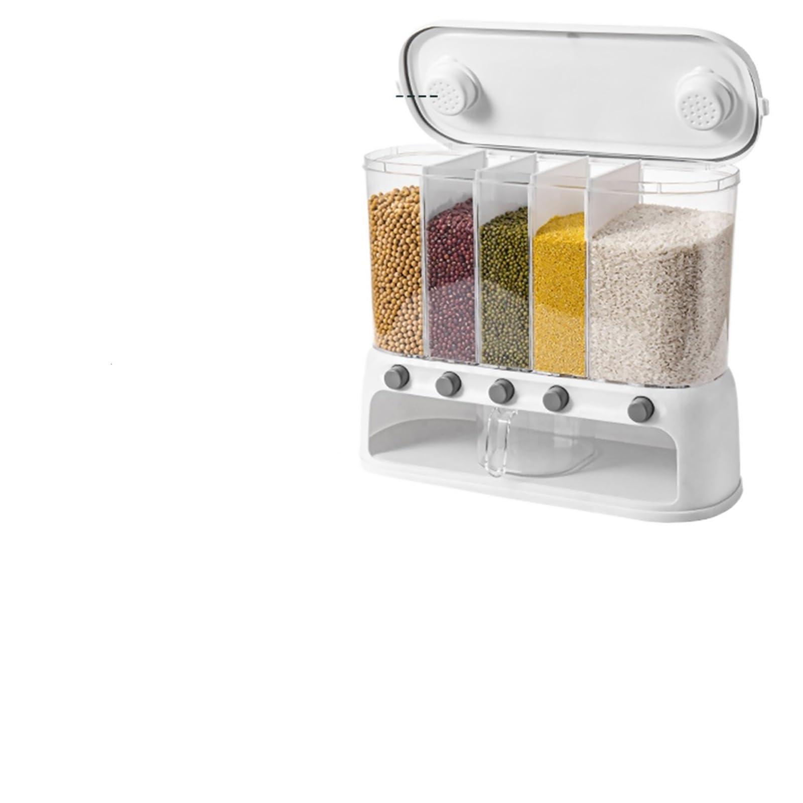UBOHUZ 12L Rice Storage Box Grain Container Multifunctional Separate Bucket Rotating For Kitchen Household for Kitchen & Pantry