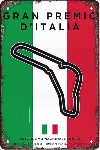 QIRIUS Letrero de metal F1 para pista de carreras F1, carteles de hojalata para decoración de pared, decoración divertida para el hogar, cocina,