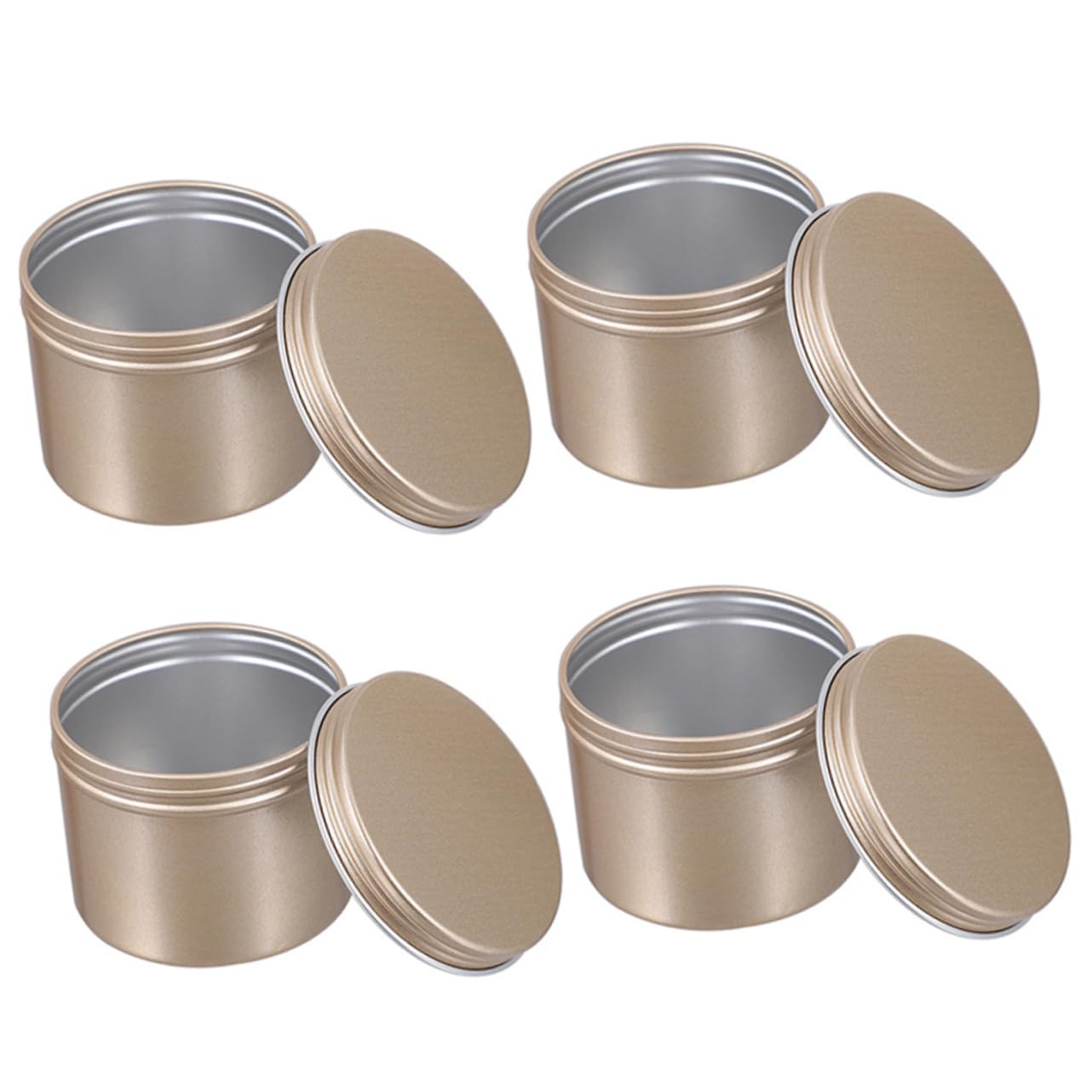 Beatifufu 4Pcs Frosted Candle Jars with Lids Candle Containers for Crafting Storage and Organizing Items Versatile Tins for Candle Making Supplies and More