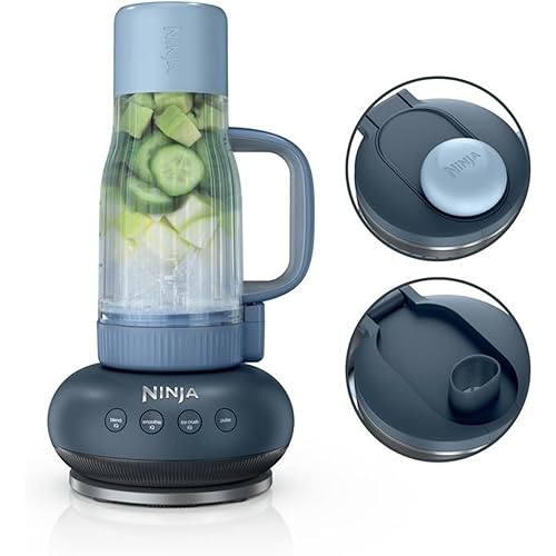 Ninja BlendBOSS | Personal Smoothie Blender & Tumbler | 26oz Travel Tumbler w/Leakproof Lid & Intergrated Chug Spout | AutoIQ Technololgy | 1200 Peak Watt | Cyberspace | DB301CYBRN | (NEW)
