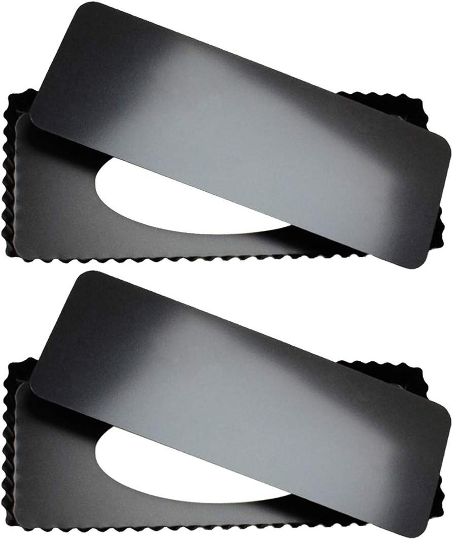 2 Pack 14" x 5.75" Non-Stick Quiche Pan Tart Pan with Removeable Bottom Rectangular Pie Baking Pan