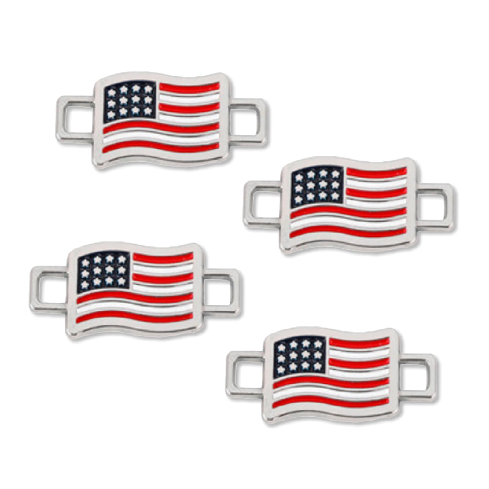 NIIIYTYB American Flag Boot Lace Charm Set USA Flag Shoelace Keeper for Shoes Sneakers Patriotic Lace Charms for Boots Stylish Shoe Accessories for