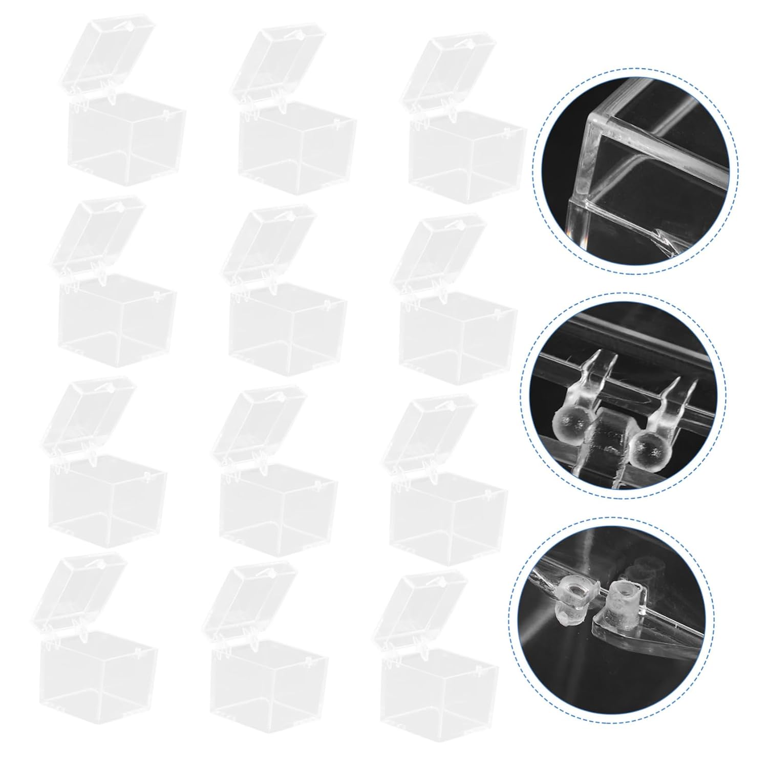 Collection Box Storage 12pcs Plastic Specimen Display Boxes Square Case 3x3x3cm for Displaying and Protecting Your Collection