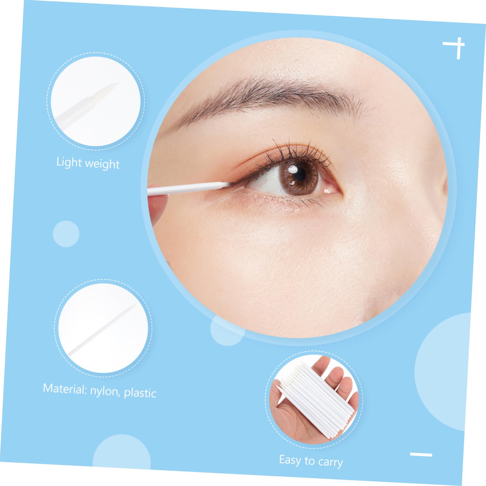 FOMIYES Eyeliner Brush Applicator Set of 100 Eyeliner Tool Brush Safe Material