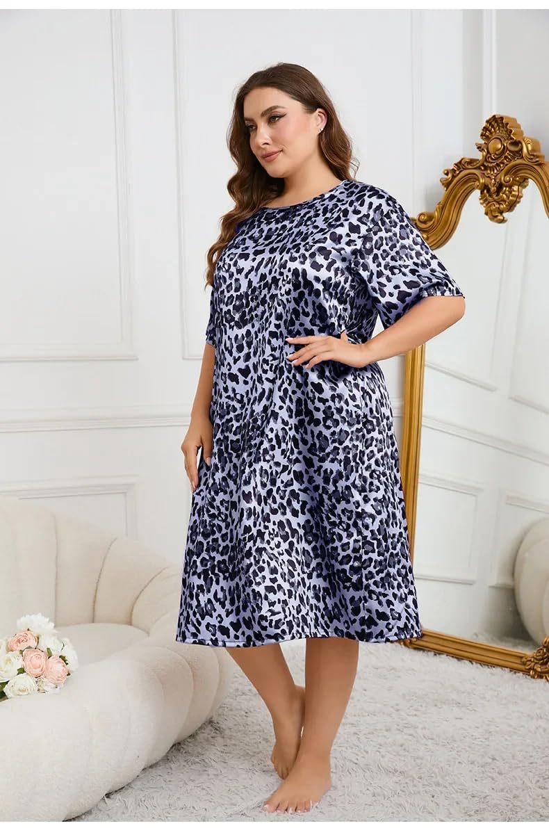 Camisones Ropa De Mujer Ropa De Casa Verano Fino Estampado De Leopardo Cómodo Casual Elegante Sencillo Transpirable Ajuste Holgado Talla Grande
