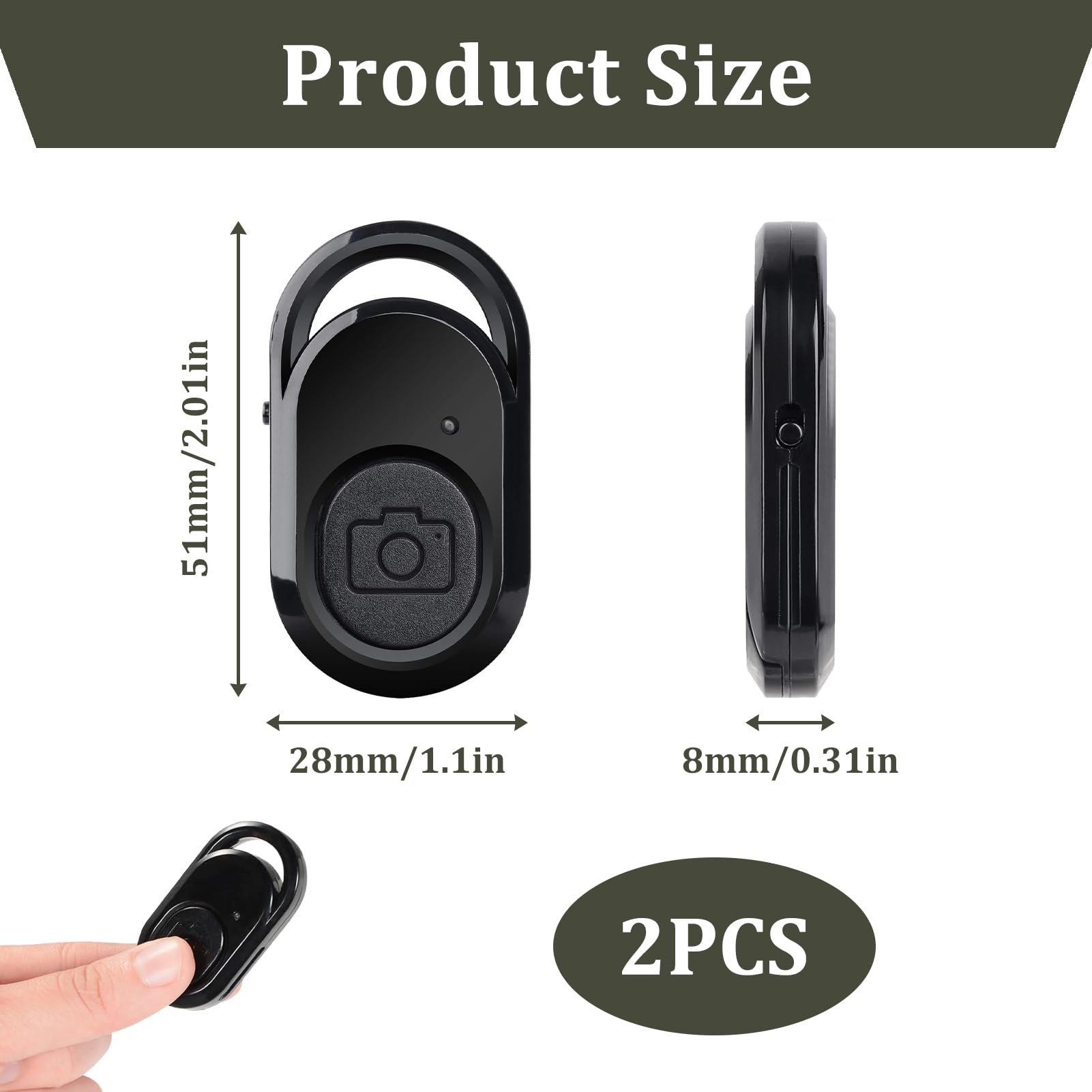 Telecomando Bluetooth Per Fotocamera - 2 Pezzi Con Cordino, Compatibile Con IOS E Android Per Selfie - Foto 9