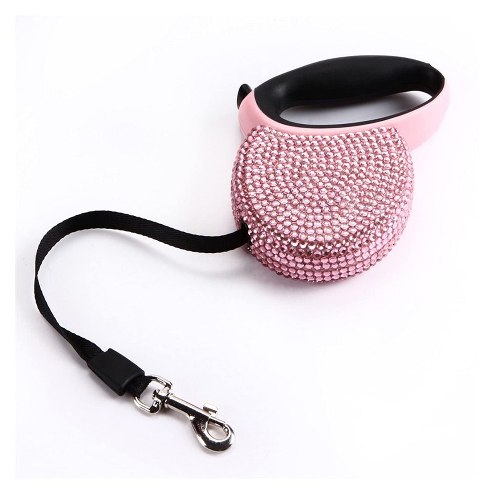 Laisse rétractable pour chien - Avec strass - Bleu et rose - 3 m - Couleur : bleu - Taille : 3 m