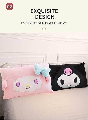Miniatura 8 de Linda funda de almohada de dibujos animados de anime de doble cara para decoración de dormitorio de niña, bonita funda de almohada de algodón +