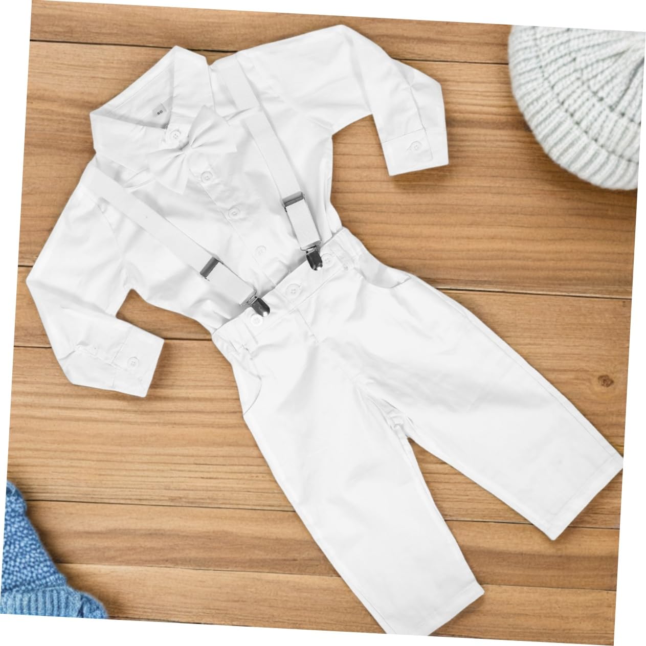 Traje De Caballero Para Pequeño Traje De Caballero Para Pequeño - Traje De Shower - Camisa De Manga Larga Pantalones Con Tirantes Y Pajarita Tamaño Cm
