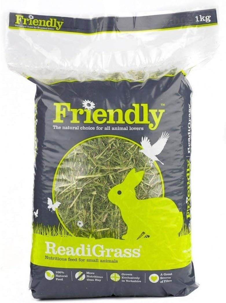 Friendship Estate Friendly Readigrass 1kg - Nutritious Natural Fibre Hay for Small Animals, Perfect Feed for Rabbits and Guinea Pigs (Pack of 1)