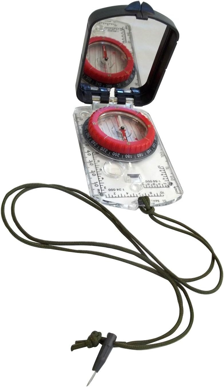 Map Compass with Adjustable Declination, Sighting Mirror, Clinometer, and Luminous Markers – Essential Navigation Tool for Hiking, Backpacking, and Adventuring