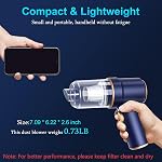 KMM Nettoyeur d'aspiration de voiture portatif, 19000Pa Nettoyant sous vide et Air Duster, 120W Aspirateur à main haute puissance avec LED Lumière et multi-buzzles pour la voiture, la maison, le bureau, l'animal