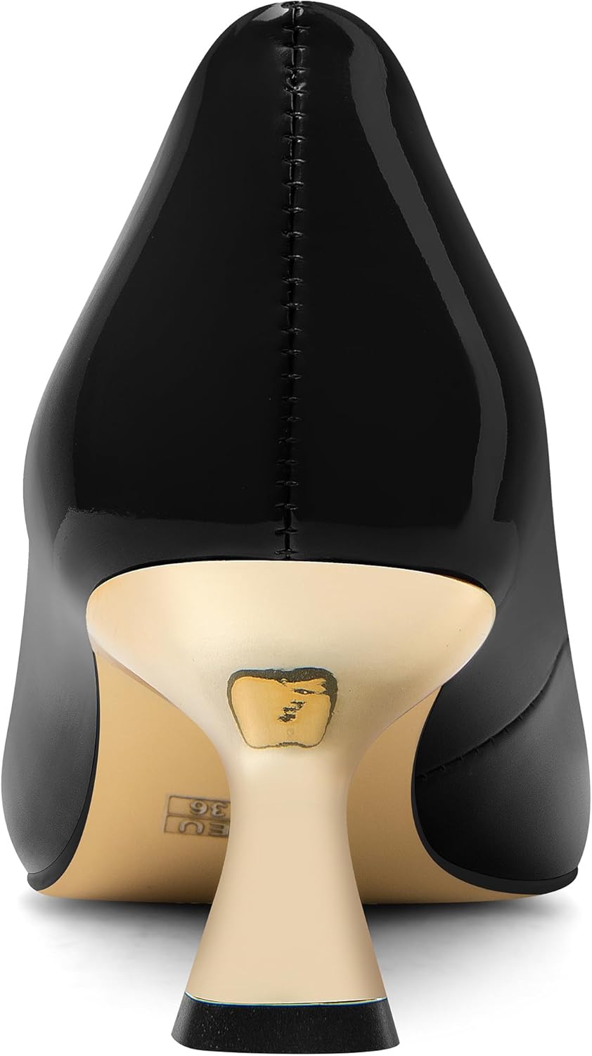 Women's Pumps Kitten Heels for Women Square Toe Low Heel Heels Closed Toe Patent Slip On Pumps Womens Work Dress Office Wedding Party Shoes 2 Inch - Image 4