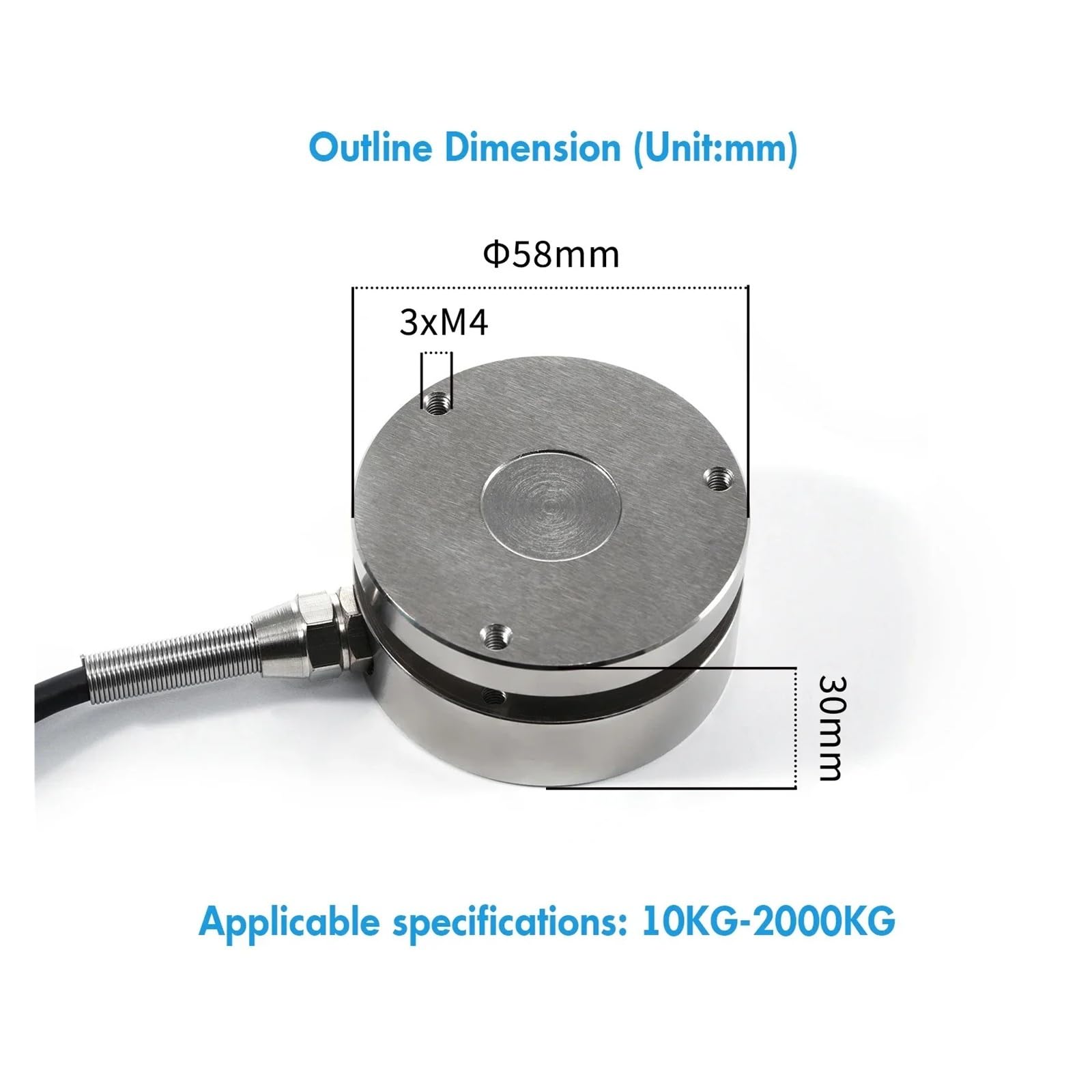 Wägezellensensor + Anzeige 0–5000 Kg – Druckmessung, Genauigkeit 0,1 Kg, Für Kompressionskraft-Tests (B2A5+A1M3)