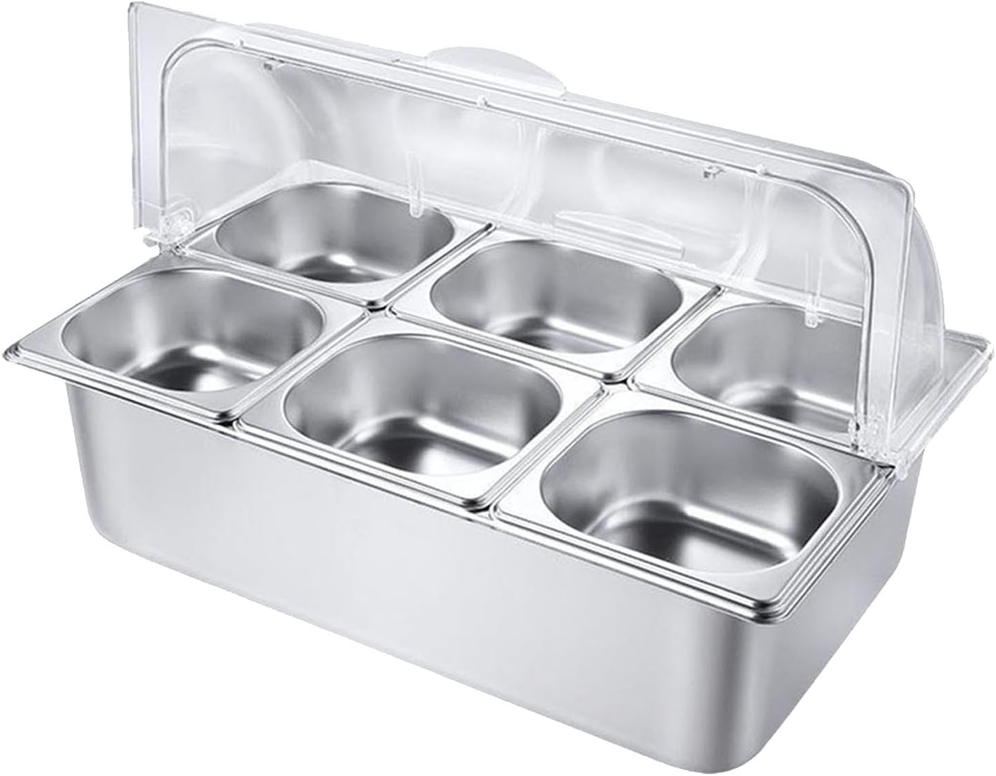 ケータリングやレストラン用の蓋付きステンレス鋼フードパンセットビュッフェディスプレイ機器長方形ボックス屋外ディスプレイ